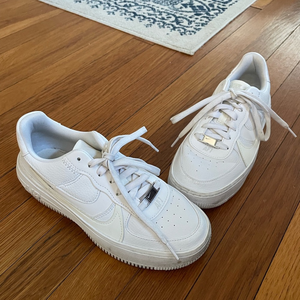 Nike AF1 White Platform Sneakers